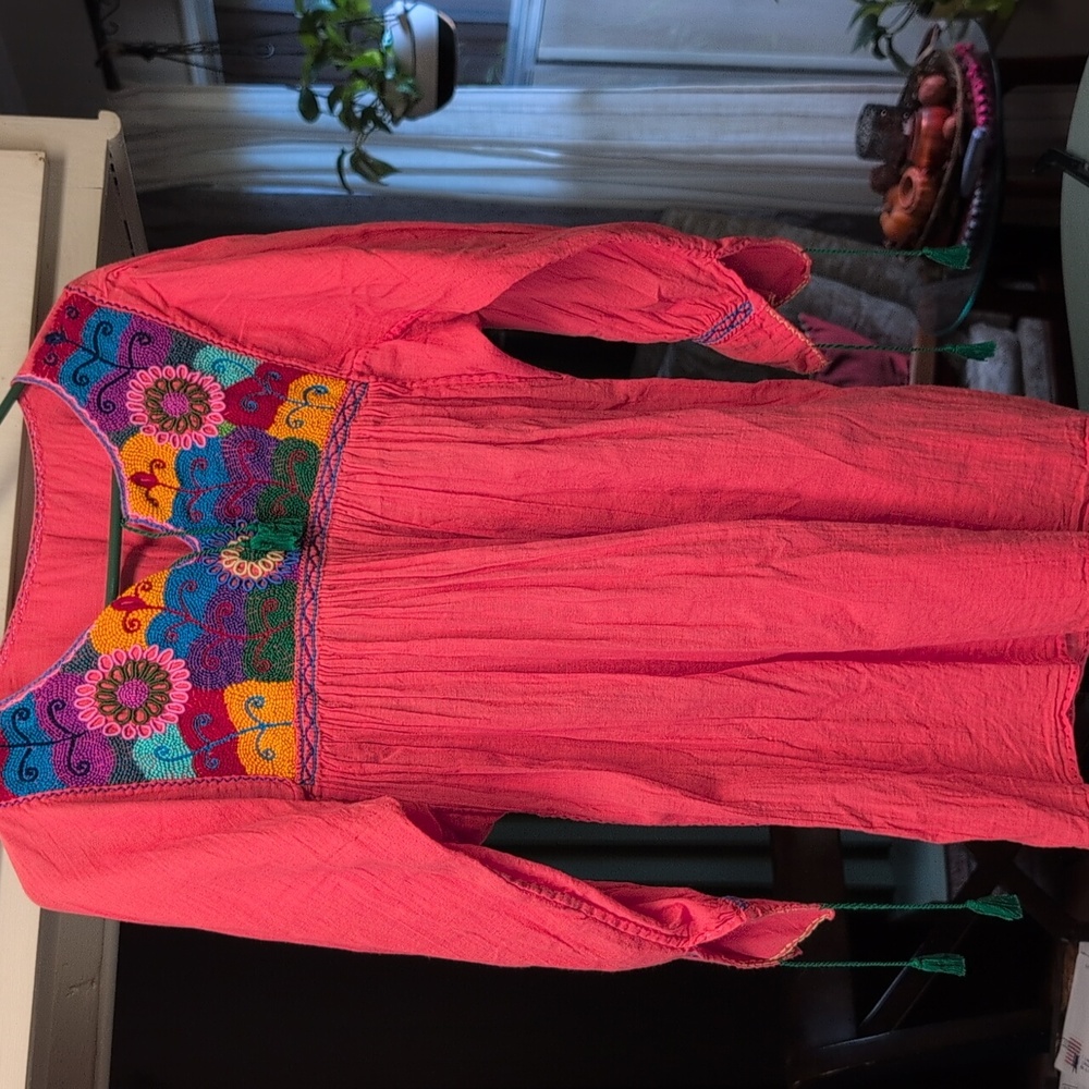 MEXICANA Pink Embroidered Top